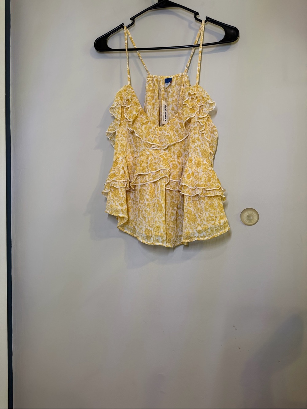Old Navy Yellow Floral Ruffle Camisole